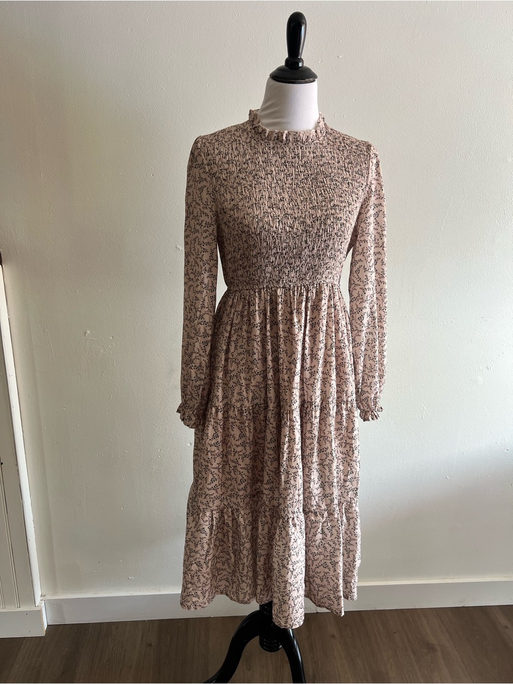 Hayden Tan Green Floral Smocked Maxi Dress